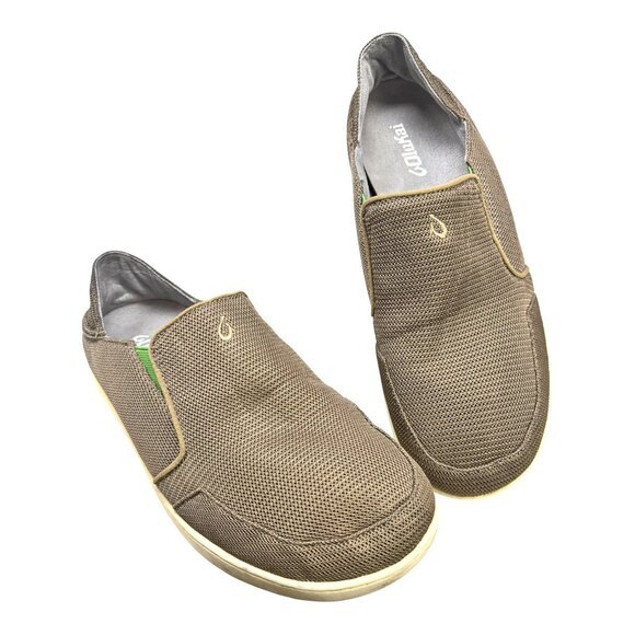 Olukai Nohea Moku Brown‎ Mesh Slip On Loafers